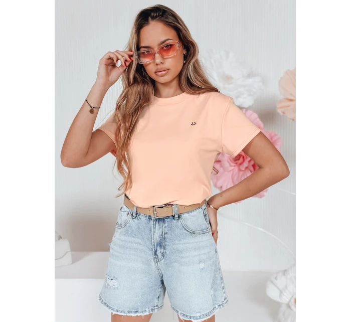 Dámske rebrované tričko SMILE FOR YOU ružové FashionStreet RY2907