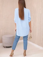 Blúzka s predĺženým zadným dielom modrá