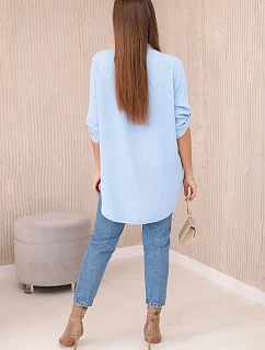 Halenka s prodlouženým zadním dílem modrý