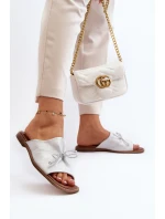 Kožené dámské žabky model 21646105 stříbrné - Zazoo