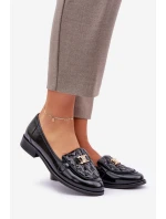 Kožené Lakované Mokasíny Se Zlatou Dekorací Laura model 21683149 Černé - Laura Messi