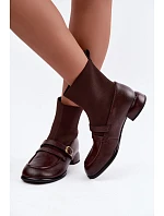 Kožené kotníkové boty s Hnědé model 22368313 - Maciejka Kožené kotníkové boty s Hnědé model 22368313 - Maciejka