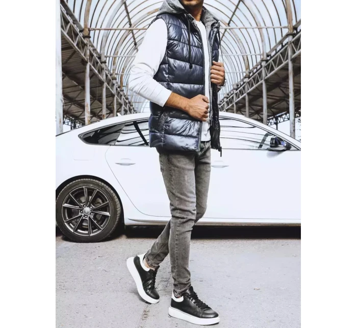Pánska tmavomodrá vesta FashionStreet TX4140