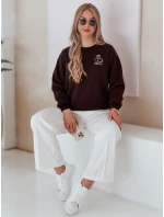 Dámská oversize mikina s výšivkou hnědá Dstreet model 21988045 - FashionStreet Dámská oversize mikina s výšivkou hnědá Dstreet model 21988045 - FashionStreet