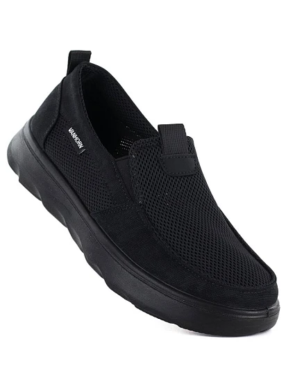 Pánske čierne slip-on topánky Vanhorn WN32302 Pánske čierne slip-on topánky Vanhorn WN32302