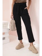 Dámske cargo nohavice s vysokým pásom čierne Dámske cargo nohavice s vysokým pásom čierne