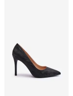 Lodičky zdobené flitry Černé model 21644908 - Boto