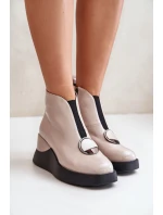 Lakované Boty Na Zateplené D&A Béžové model 21671901 - S.Barski