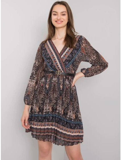 Šaty DHJ SK 10201.93P čierna a béžová