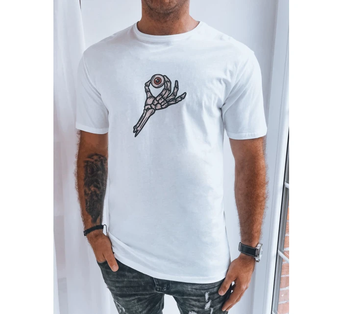 Bílé pánské tričko s potiskem od model 21969427 - Dstreet