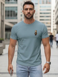 Koszulka męska bawełniana z nadrukiem petrol model 22182553 - FashionStreet