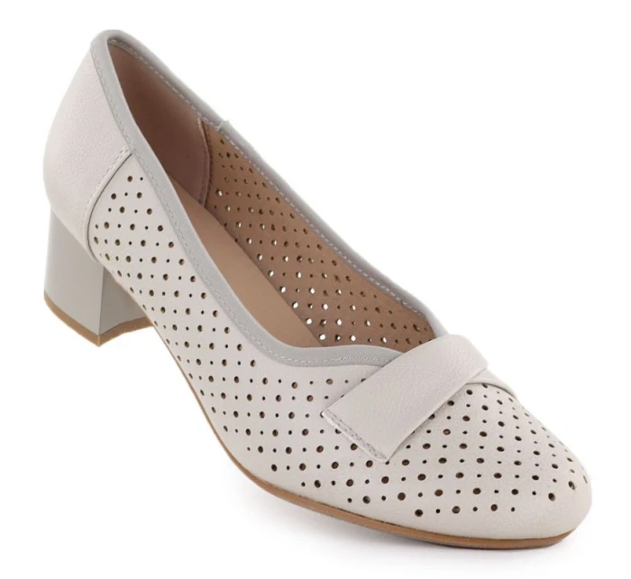 Dámské béžové ažurové lodičky model 22009336 - JEZZI