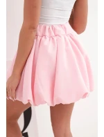 Dámska viskózna balónová sukňa s elastickým pásom candy pink