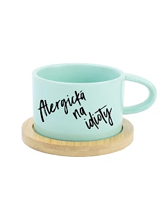 ALERGIC TO IDIOTS - mätový pohár makrónky 200 ml