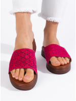 Štýlové dámske ružové ponožky bez podpätku