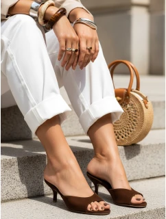 FashionStreet dámske semišové žabky moka ZY1390