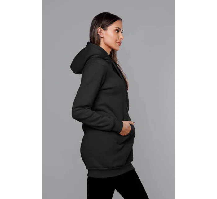 Čierna dámska klokanie mikina (YS10003-3)