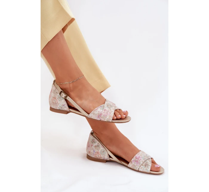 Kožené Plážové Sandály model 21702146 Béžové - Maciejka
