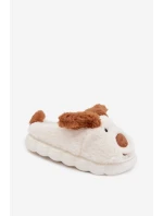 Dětské chlupaté bačkory pejskové hnědé Farnise