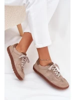 Dámske kožené barefoot tenisky Zazoo - béžové