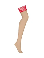 Dámske zvodné pančuchy Matildea červené - Obsessive