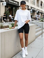 Dámske cyklistické šortky s vysokým pásom čierne FashionStreet SY0573 Dámske cyklistické šortky s vysokým pásom čierne FashionStreet SY0573