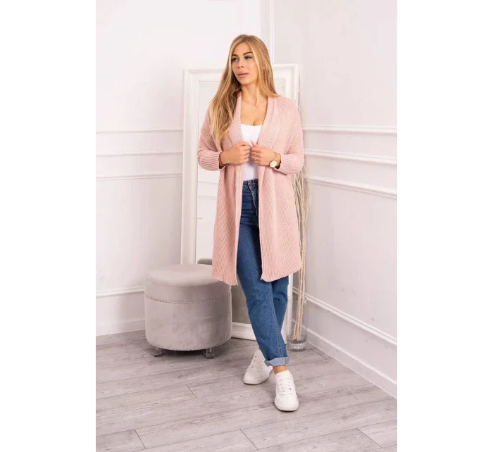 Svetr s netopýřími rukávy pudrově růžový