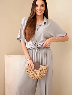 Dámský viskózový model 22185781 komplet se širokými kalhotami fango - K-Fashion