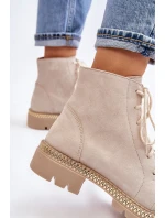 Flat Boots Lewski Shoes model 21607535 Světle béžová - Boto Flat Boots Lewski Shoes model 21607535 Světle béžová - Boto