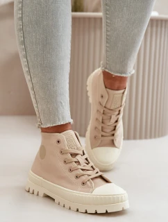 Trampki Damskie Z Cholewką Za Kostkę Big Star OO274006 Beżowe