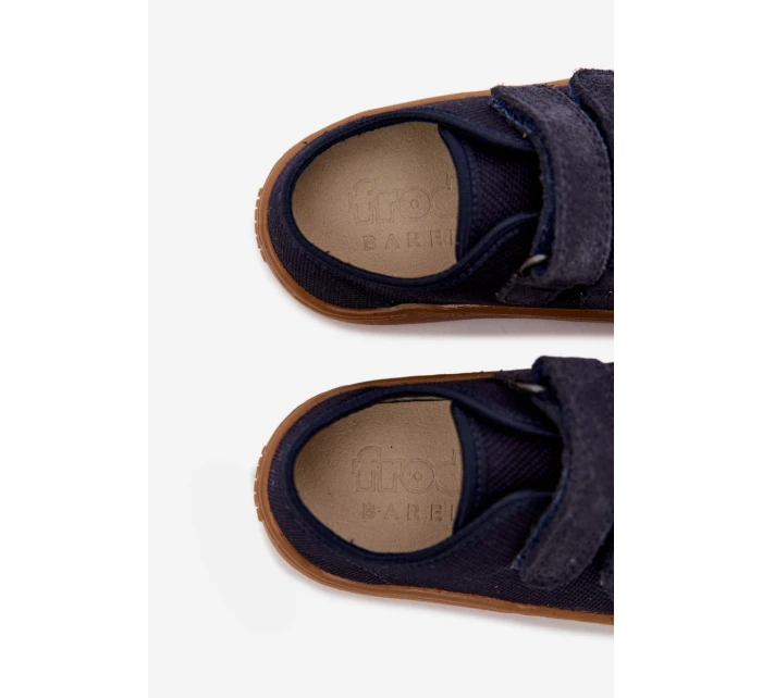 Dětské domácí pantofle Barefoot Canvas model 22007244 Tmavě modré - Froddo