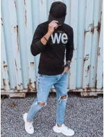 Pánska mikina s potlačou čierna FashionStreet BX5365