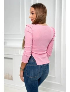 Blúzka s buffovými rukávmi svetlo ružová