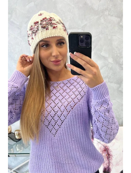 Dámska čiapka Florence K350 ecru+bordeaux Dámska čiapka Florence K350 ecru+bordeaux