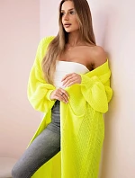 Sveter dlhý sveter žltý neónový