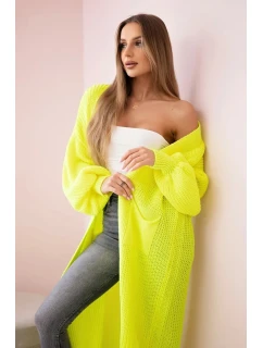 Sveter dlhý sveter žltý neónový