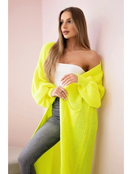 Sveter dlhý sveter žltý neónový Sveter dlhý sveter žltý neónový