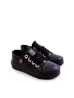 Dziecięce Skórzane Trampki BIG STAR JJ374311 Czarne Dziecięce Skórzane Trampki BIG STAR JJ374311 Czarne