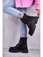 Dámske zateplené kožené čižmy light black Dorchen Dámske zateplené kožené čižmy light black Dorchen