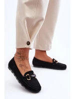 Kožené Dámské Mokasíny S Ozdobou Černé model 21629463 - Boto