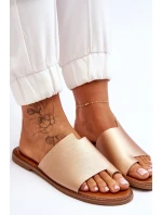 Dámske kožené žabky zlaté Amite Dámske kožené žabky zlaté Amite