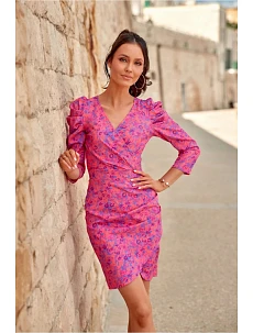 Denné šaty SUK0329 tmavoružové - Roco Fashion