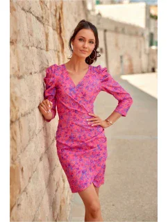 Denní šaty model 20329937 tmavě růžové - Roco Fashion