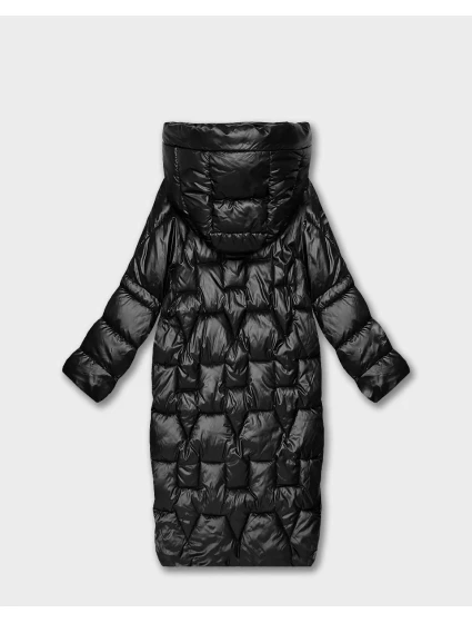 Černá dámská péřová bunda pro přechodné období v délce ke kolenům Goodlookin model 21808979 - HONEY WINTER