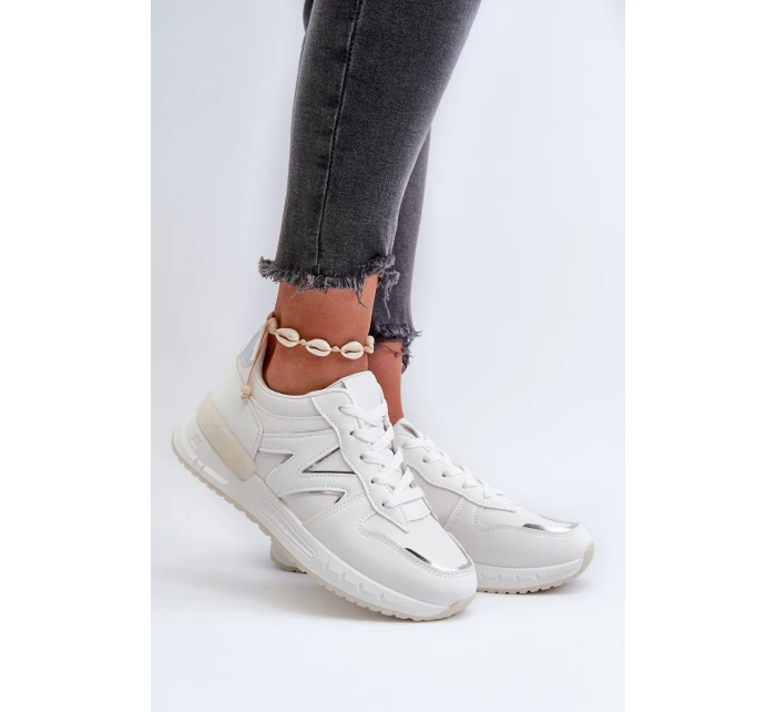 Dámské bílé tenisky z ekokože model 21657592 - Boto Dámské bílé tenisky z ekokože model 21657592 - Boto