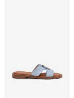 Dámské sandály na plochém podpatku s ozdobou model 21697150 Modré - VINCEZA