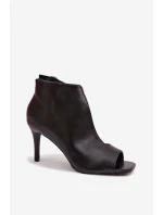 Dámské sandály na podpatku Černé Helira