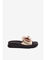 Dámské Sandály Kůže Mašle  Zlaté model 22133732 - S.Barski