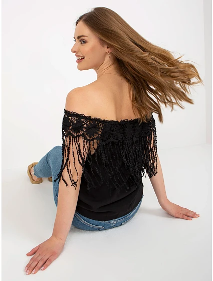 Bluzka AT BZ model 18604897 czarny - FPrice Bluzka AT BZ model 18604897 czarny - FPrice