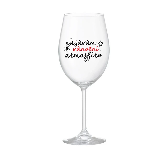 NASÁVÁM VÁNOČNÍ ATMOSFÉRU - čirá sklenice na víno 350 ml